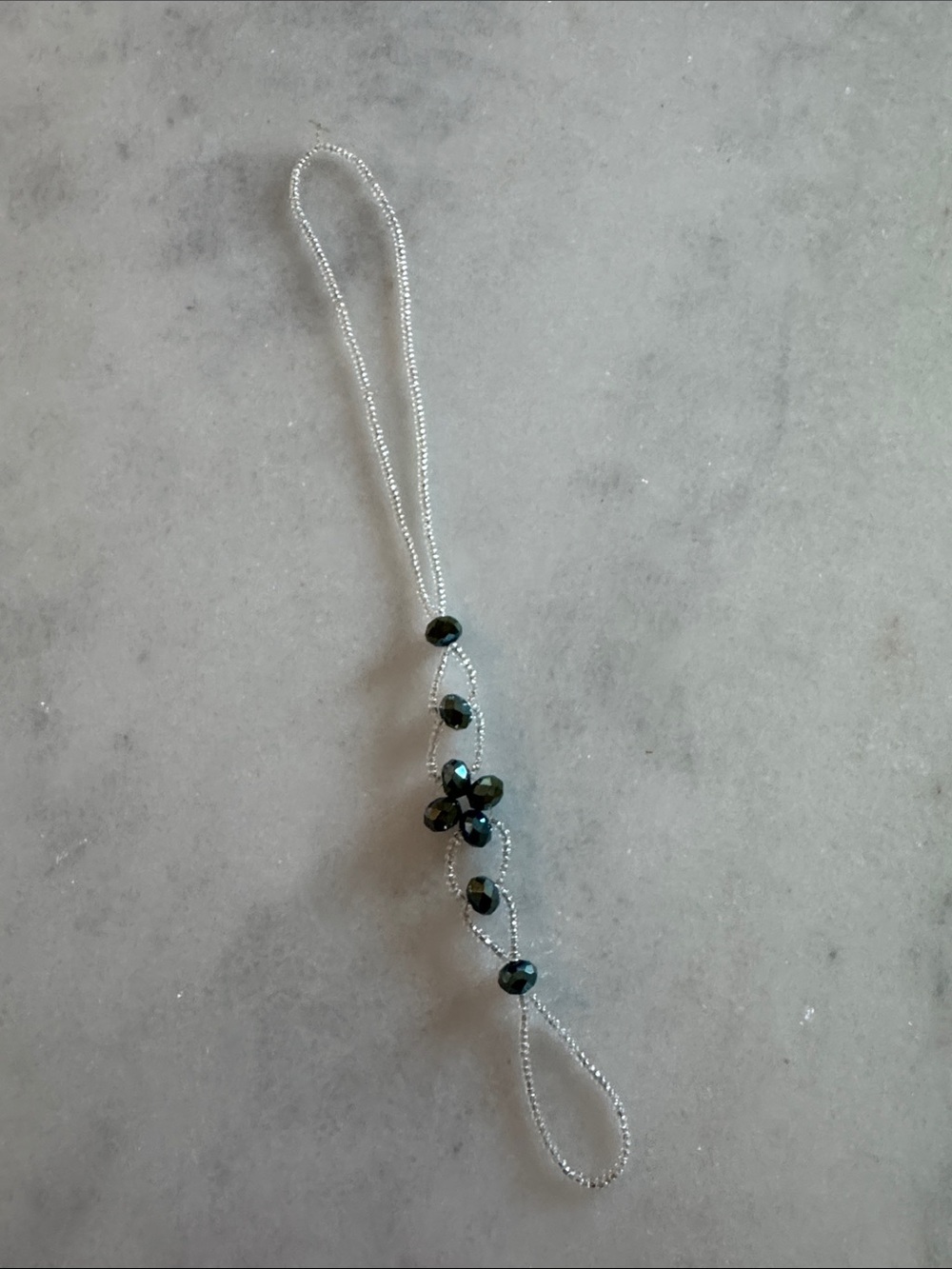 Delicate Beaded Foot Jewelry - Grey Green and Clear Anklet